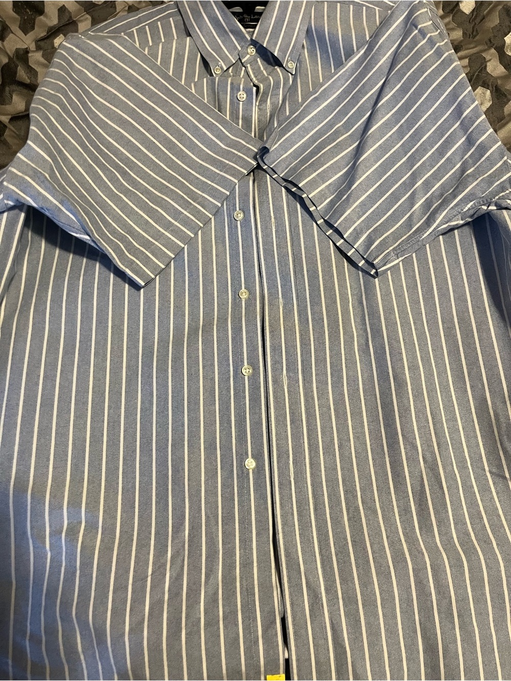Ralph Lauren Blue and White Vertical Stripe Button-Down Shirt